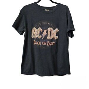 ACDC Rock Or Bust Band Black Graphic T-Shirt